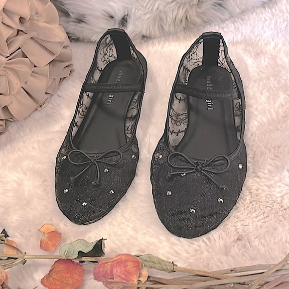 Madden Girl Mesh Lace Rhinestone Maryjane Ballet Flats Slip On Flat Shoes - Picture 1 of 12